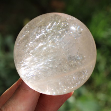 Sphere RUTILATED QUARTZ Optical Lodolite Crystal Healing Home Decor High Quality-3