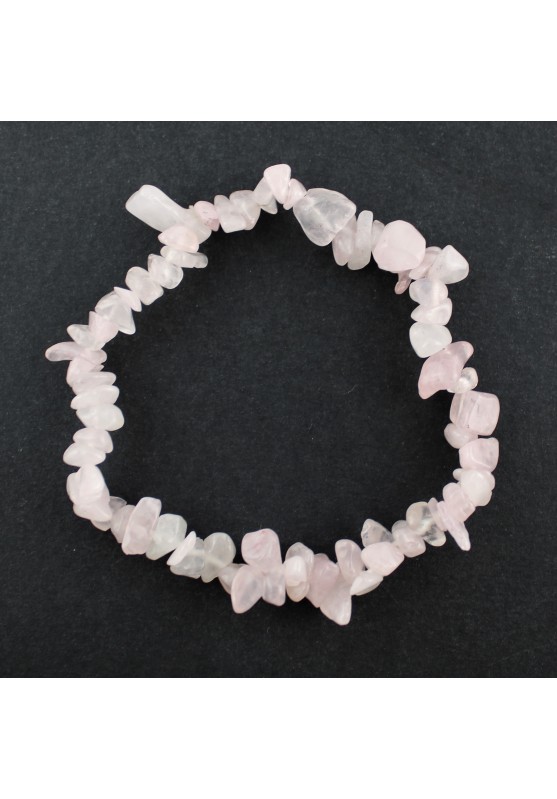 Bracelet in Rose Quartz Chips MINERALS Crystal Healing Zen Tumbled Stone A+-2