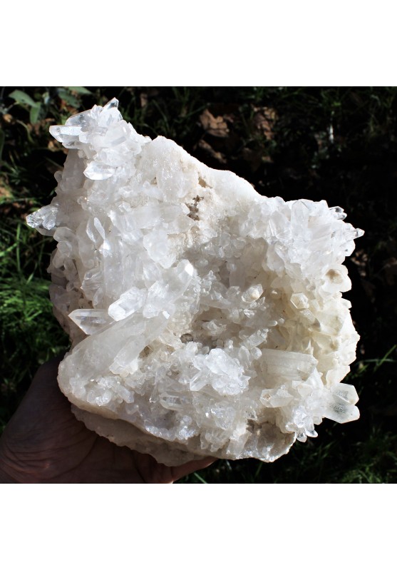 Grande Drusa Cuarzo Hialino Natural 1904gr Cristal de Roca Extra A + Calidad-1