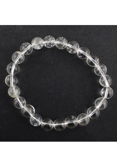 Bracelet in Hyaline Quartz Spherical Bead 8 mm Unisex Jewels MINERALS A+