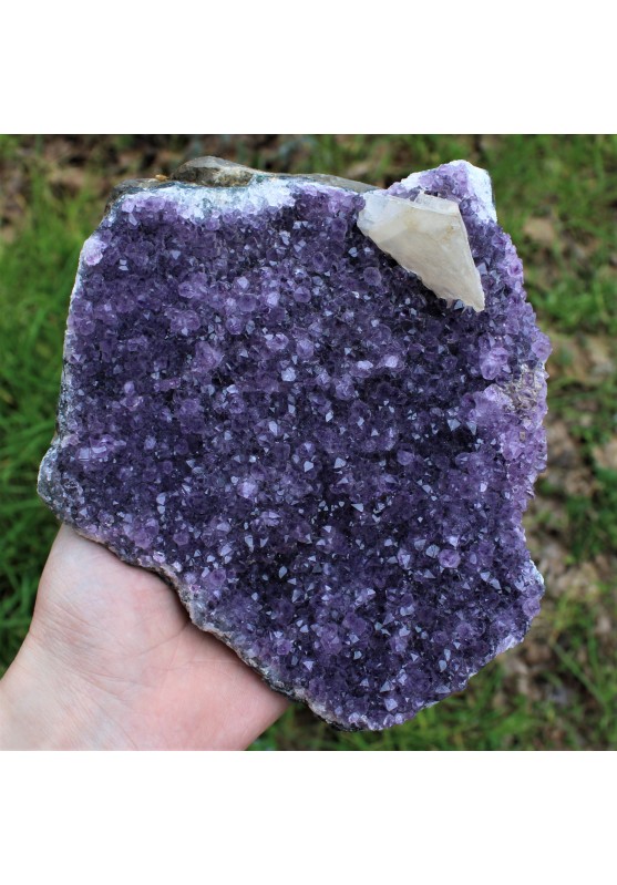 Wonderful Natural Druzy Amethyst Geode with calcite Crystal Healing 2150g-1