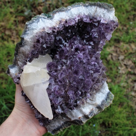 Minerals Druzy Amethyst Geode with calcite Natural Rough Home Decore 3473g-2