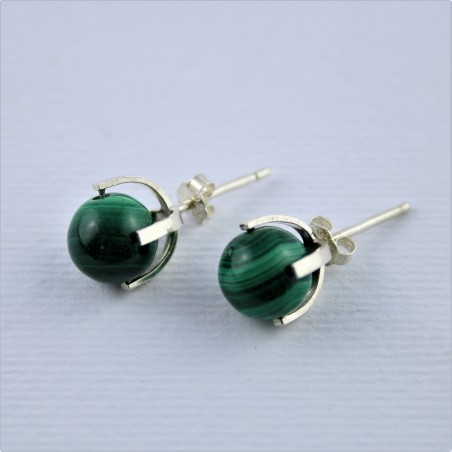 MALACHITE Stud Earrings High Quality Crystal Healing Chakra Jewelry Lobe Green-1