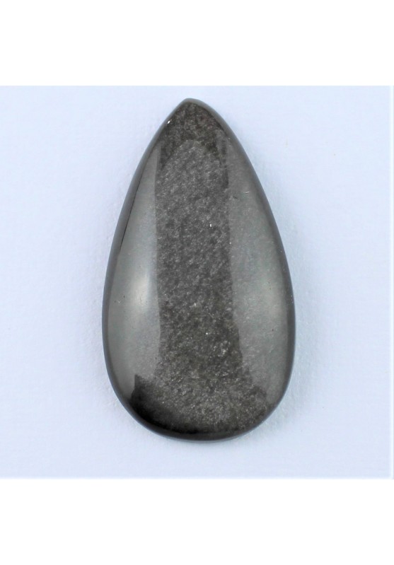 Cabochon Drop Silver obsidian Tumbled Macrame Jewels Artisan pendant-1
