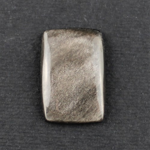 Cabochon Obsidian Silver Rectangular Tumbled Silver Macrame Chakra Jewelry-1