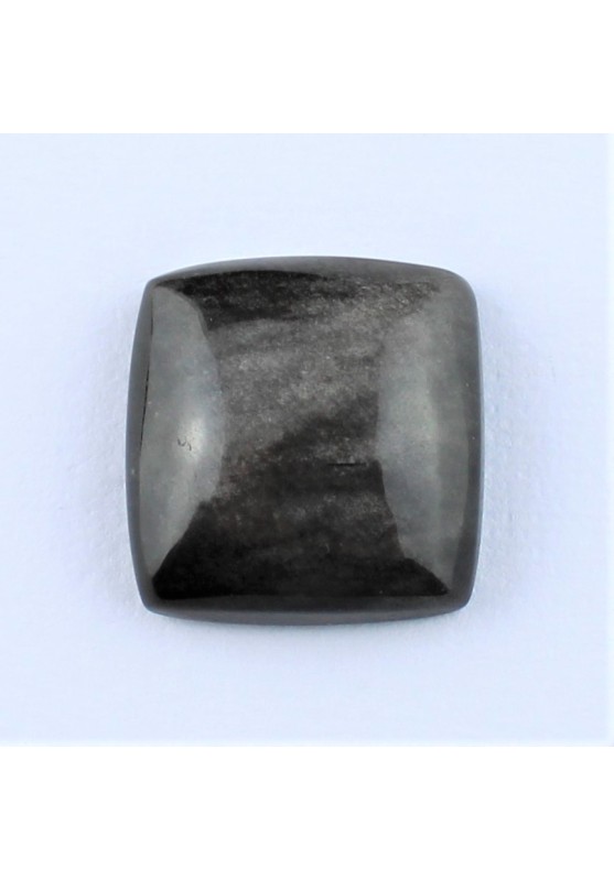 Cabujon obsidiana de plata Cuadrado caído Plata Macramé Joyas chakras-1