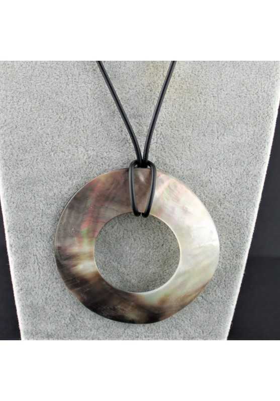 Mother of Pearl Pendant Circle Necklace Natural Jewels Crystal therapy Chakras-1