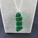 LARGE MALACHITE Pendant Hand Made on SILVER Plated Spiral A+-1