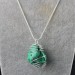 LARGE MALACHITE Pendant Hand Made on SILVER Plated Spiral A+-6