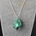 LARGE MALACHITE Pendant Hand Made on SILVER Plated Spiral A+-9