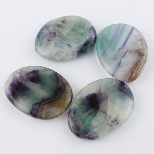 Palmstone in Purple Fluorite - Green Fluorite Palmstone Crystal Healing Plate-2