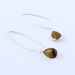 Tiger eye earrings multifaceted Silver plated Minerals Crystals-1