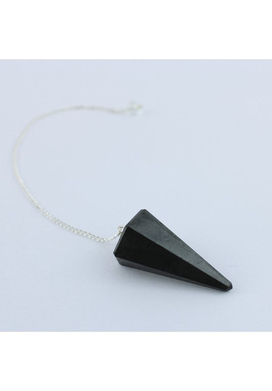 Pendulum in real SHUNGITE Faceted 6 Sides Crystal Therapy Radiesthesia-1