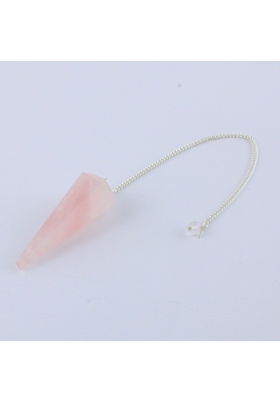 Pendulum in faceted Rose Quartz Dowsing Minerals Crystal therapy-2