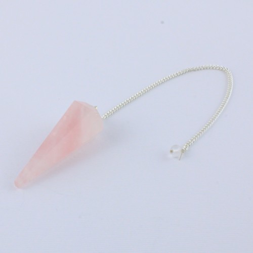Pendulum in faceted Rose Quartz Dowsing Minerals Crystal therapy-2