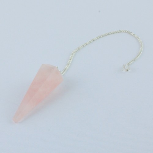 Pendulum in faceted Rose Quartz Dowsing Minerals Crystal therapy-3