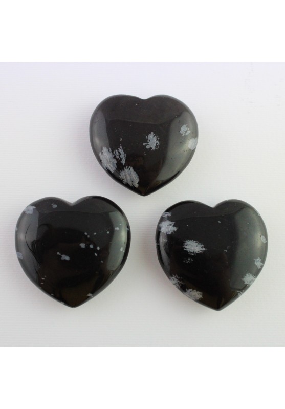 HEART in Snow Obsidian Massage LOVE Crystal Healing Chakra Reiki