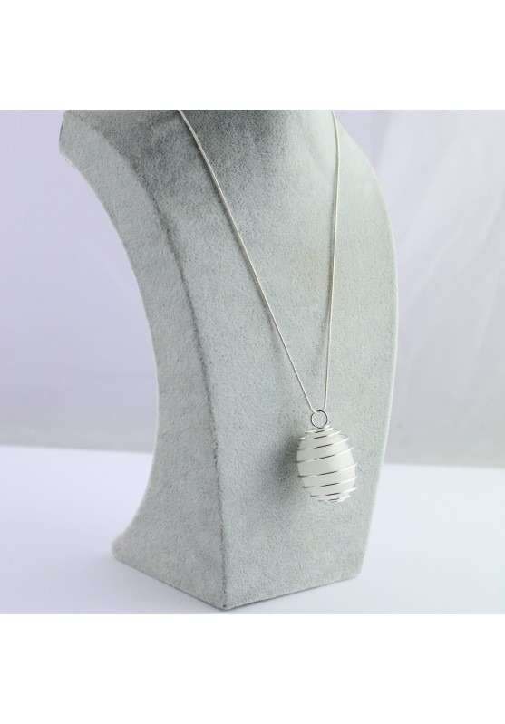 Pendant SELENITE Hand Made on SILVER Plated Spiral Gift Idea A+-1