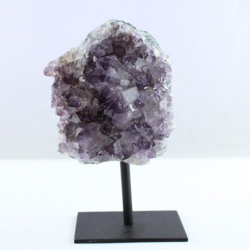 PURPLE AMETHYST DRUSA from URUGUAY on pedestal, Furnishings, collectibles A+-4