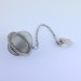 Filter for Tea and Herbal Tea with silver-plated Hyaline Quartz Tip Pendant-3