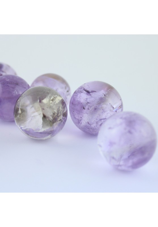 Mini bola de cuarzo ametrino, terapia de cristal, esfera de masaje mineral Zen