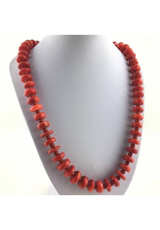 Necklace in Red CORAL Natural Jewel Gift Idea Chakra High Quality A+-1