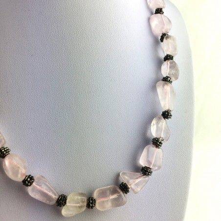 Rose Quartz Necklace Crystal Pendant Healing Chakra High Quality A+-3