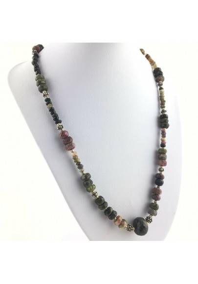 Precious Necklace in MIXED Tourmaline Faceted MINERALS Reiki High Quality A+-1