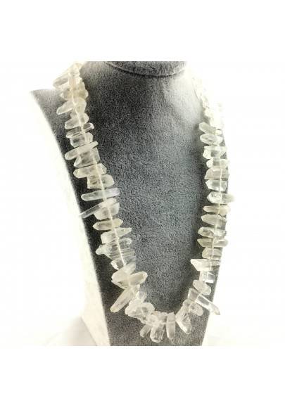 Wonderful Necklace in Hyaline Quartz Double Terminated Rock CRYSTAL Crystal A+-1