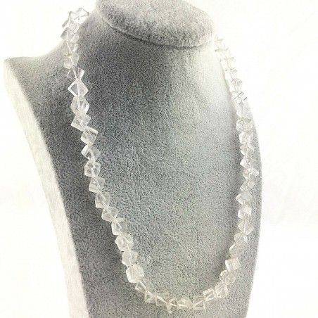 Wonderful Necklace in Hyaline Quartz Cubic Rock CRYSTAL Gift Idea MINERALS A+-1