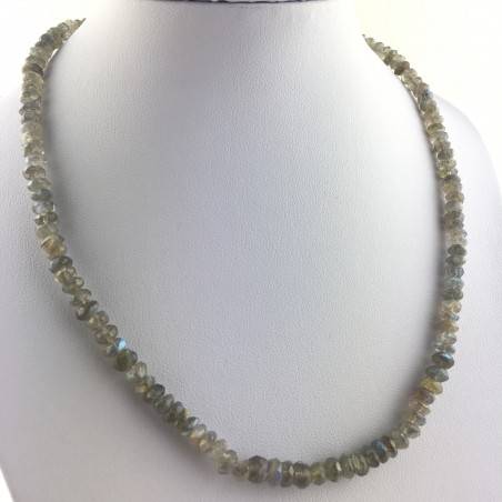 Wonderful Necklace in LABRADORITE Faceted High Quality A+ Riflessi Chakra Zen-1