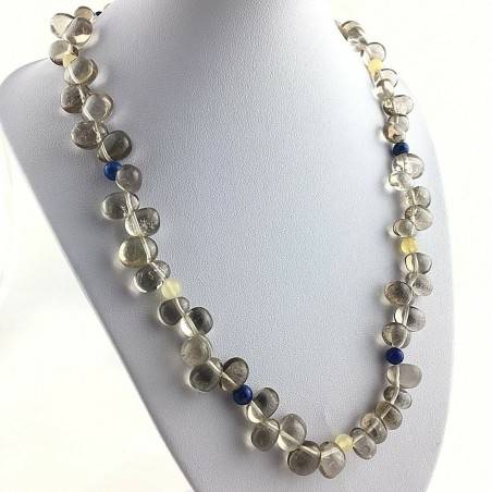 Magnifica Necklace in Smoked QUARTZ Rock CRYSTAL Lapis Lazuli CALCITE A+-2