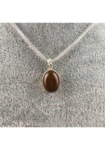 Pendant in CARNELIAN on Vintage SILVER Necklace MINERALS High Quality A+-1