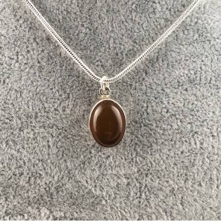 Pendant in CARNELIAN on Vintage SILVER Necklace MINERALS High Quality A+-1