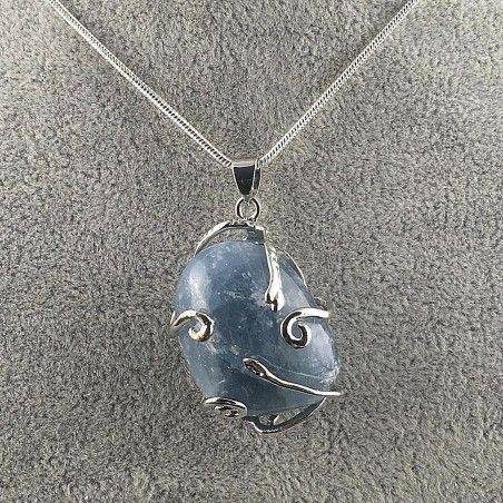 Pendant in CELESTITE Handmade Necklace Hand made MINERALS A+-1
