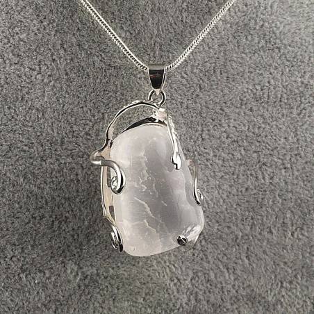 Excellent Pendant in SELENITE Tumbled Stone Handmade Crafts Necklace A+-2