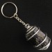 Black TOURMALINE Keychain Keyring Handmade Silver Plated Spiral-1