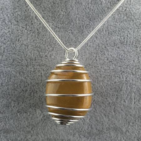 MOOKAITE Jasper Pendant Stone Tumble Handmade Silver Plated Spiral A+-2
