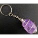 AMETHYST Keychain Keyring Hand Made on Silver Plated Spiral Necklace A+-1