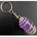 AMETHYST Keychain Keyring Hand Made on Silver Plated Spiral Necklace A+-2