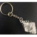 Rough CALCITE Iceland Spar Keychain Keyring with Silver Plated Spiral A+-2