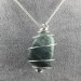 African JADE Pendant Hand Made on Silver Plated Spiral Necklace Healing Charm-1