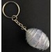 CELESTITE Tumbled Stone Keychain Keyring - GEMINI AQUARIUS Silver Plated Spiral A+-4