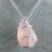 Tumbled PINK Chalcedony Pendant Handmade Silver Plated Spiral Minerals Chakra A+-2
