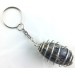 Brazilian SODALITE Tumbled Keychain Keyring Hand Made on Silver Plated Spiral A+-2