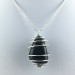 Pendant SHUNGHITE Hand Made on Silver Plated Spiral Necklace A+-1