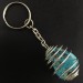 Arizona TURQUOISE Keychain Keyring Hand Made on Silver Plated Spiral A+-1