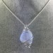 BLUE CHALCEDONY Hand Made Pendant on Silver Plated Spiral Crystal Healing A+-1