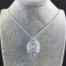 BLUE CHALCEDONY Hand Made Pendant on Silver Plated Spiral Crystal Healing A+-5