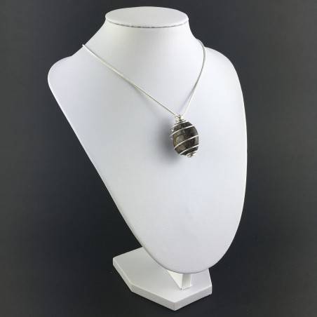 BRONZITE Pendant - Gift Idea Silicato Color Bruno Silver Plated Spiral A+-3